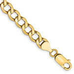 Gold (10K & 14K) Semi-Solid Curb Link Chain Bracelet - 10k Yellow Gold / 9 in / 6.5 mm