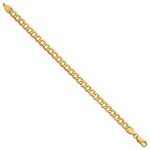 Gold (10K & 14K) Semi-Solid Curb Link Chain Bracelet - 10k Yellow Gold / 8 in / 6.5 mm