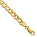 Gold (10K & 14K) Semi-Solid Curb Link Chain Bracelet - 10k Yellow Gold / 7 in / 6.5 mm