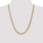 Gold (10K & 14K) Semi-Solid Curb Link Chain - 10k Yellow Gold / 24 in / 7 mm