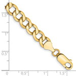 Gold (10K & 14K) Semi-Solid Curb Link Chain Bracelet - 10k Yellow Gold / 8 in / 7 mm