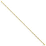 Gold (10K & 14K) Semi-Solid Figaro Chain Anklet - 10k Yellow Gold / 10 in / 2.5 mm