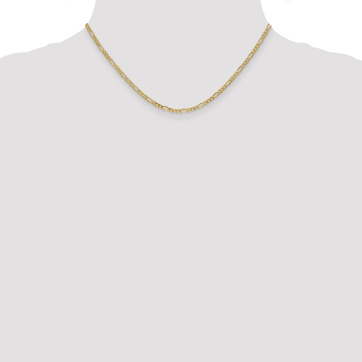Gold (10K & 14K) Semi-Solid Figaro Chain - 10k Yellow Gold / 16 in / 2.5 mm