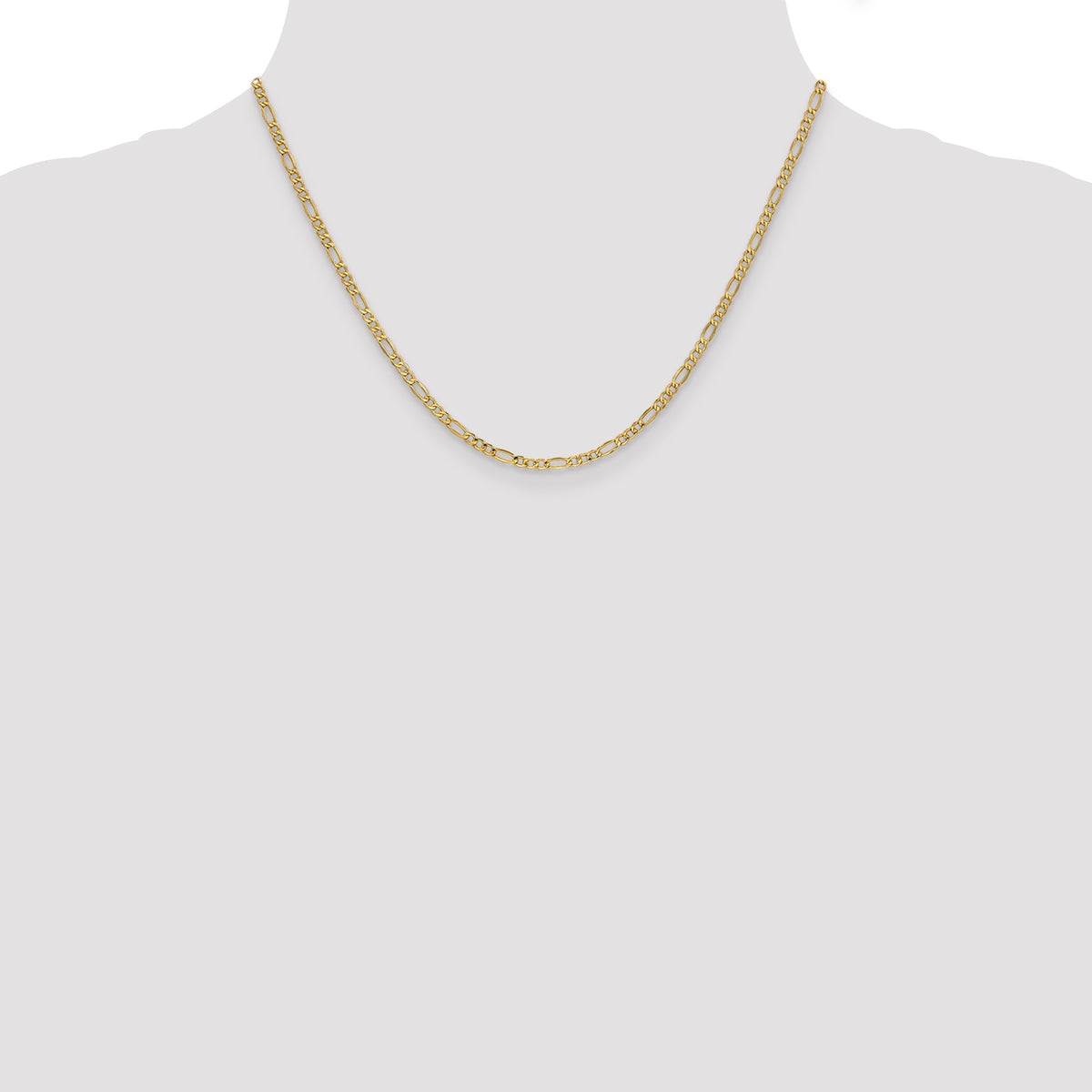 Gold (10K & 14K) Semi-Solid Figaro Chain - 10k Yellow Gold / 18 in / 2.5 mm