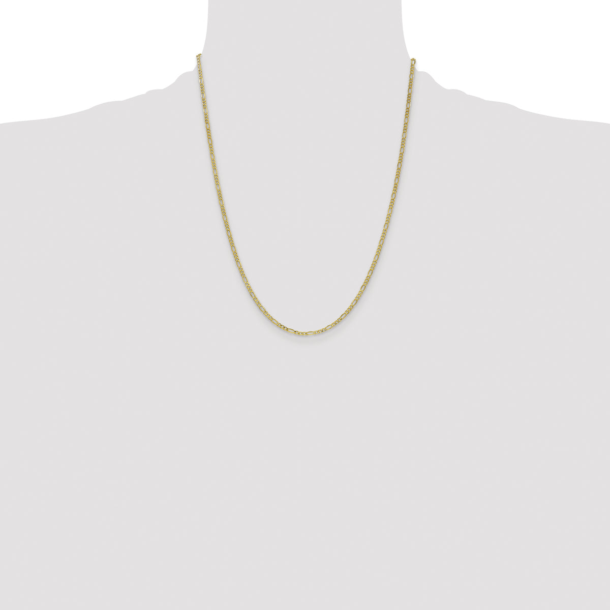 Gold (10K & 14K) Semi-Solid Figaro Chain - 10k Yellow Gold / 22 in / 2.5 mm