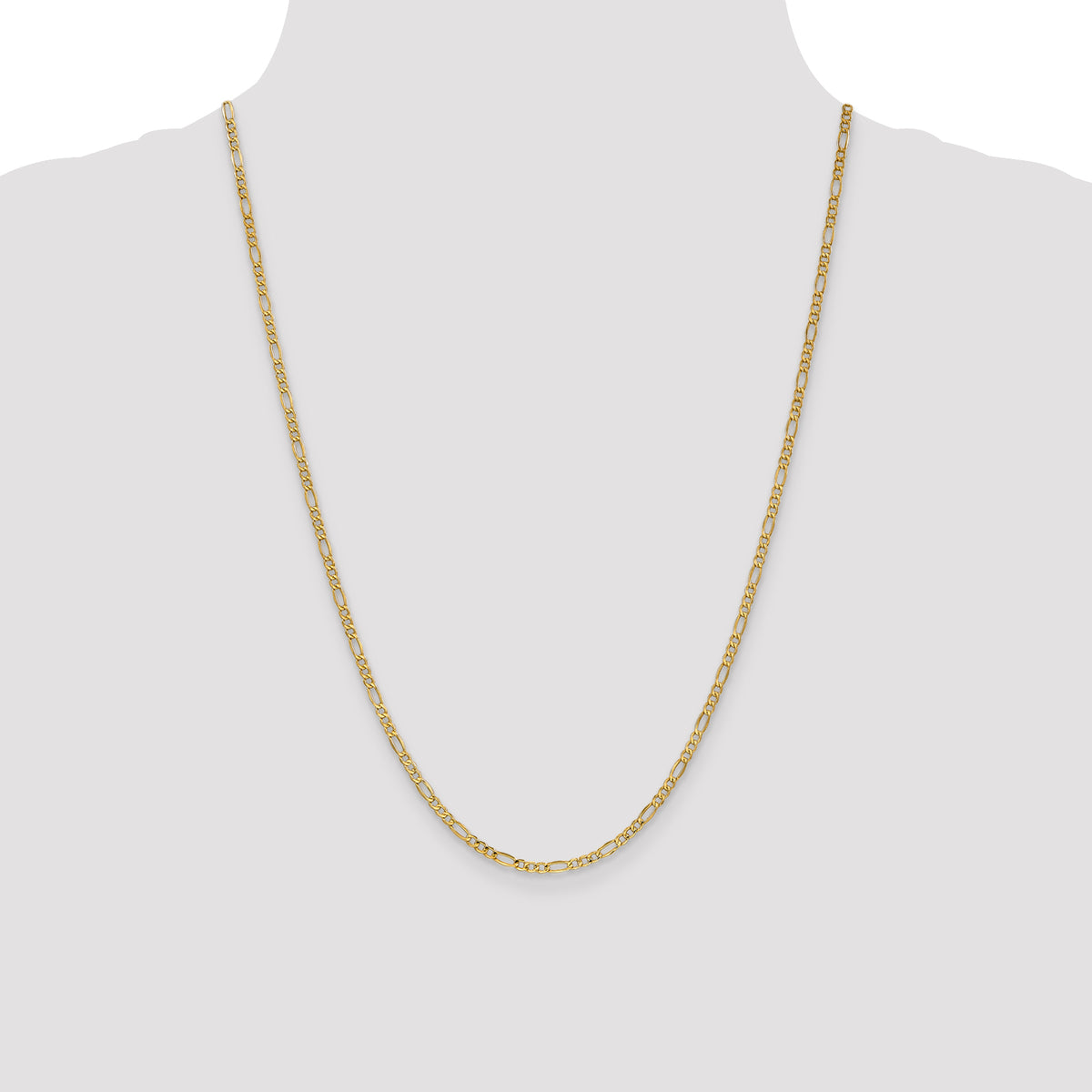 Gold (10K & 14K) Semi-Solid Figaro Chain - 10k Yellow Gold / 24 in / 2.5 mm