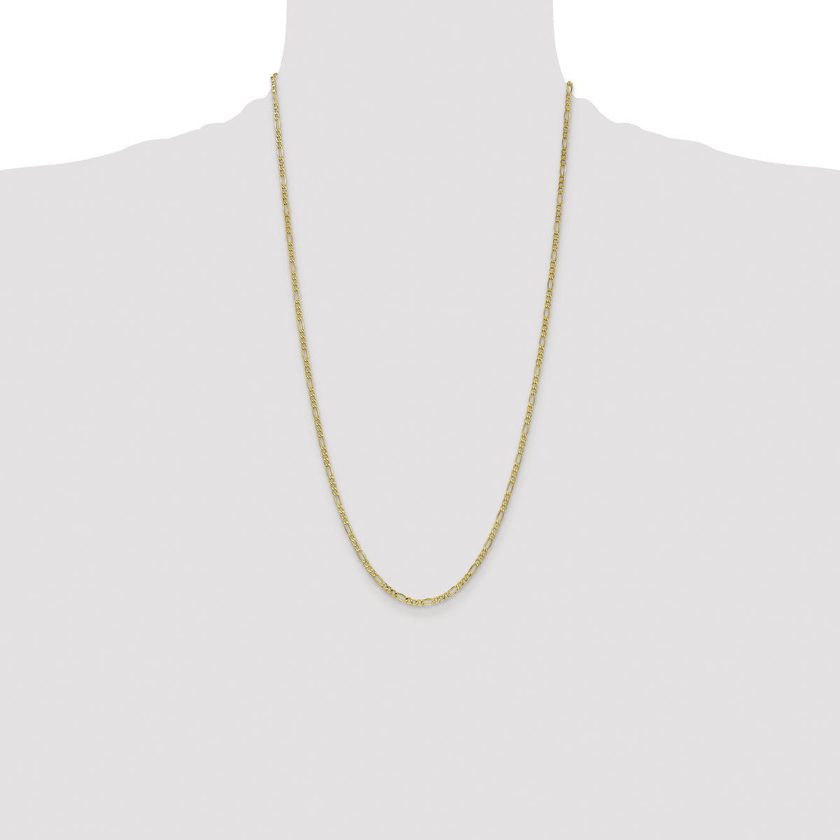 Gold (10K & 14K) Semi-Solid Figaro Chain - 10k Yellow Gold / 26 in / 2.5 mm