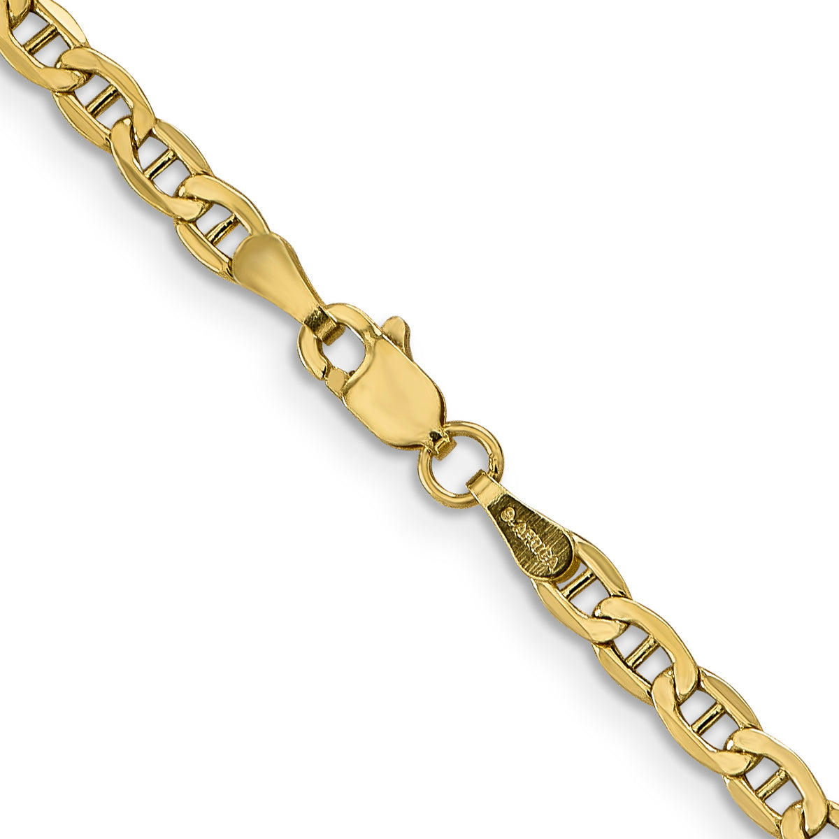 Gold (10K & 14K) Semi-Solid Anchor Chain - 10k Yellow Gold / 16 in / 3.2 mm