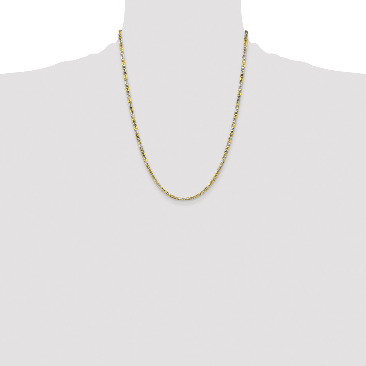 Gold (10K & 14K) Semi-Solid Anchor Chain - 10k Yellow Gold / 22 in / 3.2 mm