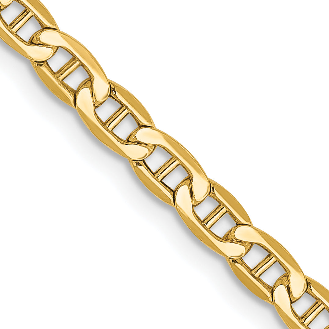 Gold (10K & 14K) Semi-Solid Anchor Chain - 10k Yellow Gold / 16 in / 3.2 mm