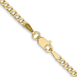 Gold (10K & 14K) Semi-Solid Curb Link Chain - 10k Yellow Gold / 16 in / 2.5 mm