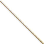 Gold (10K & 14K) Semi-Solid Curb Link Chain Anklet - 10k Yellow Gold / 10 in / 2.5 mm