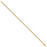 Gold (10K & 14K) Semi-Solid Curb Link Chain Bracelet - 10k Yellow Gold / 7 in / 2.5 mm