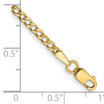 Gold (10K & 14K) Semi-Solid Curb Link Chain Anklet - 10k Yellow Gold / 10 in / 2.5 mm