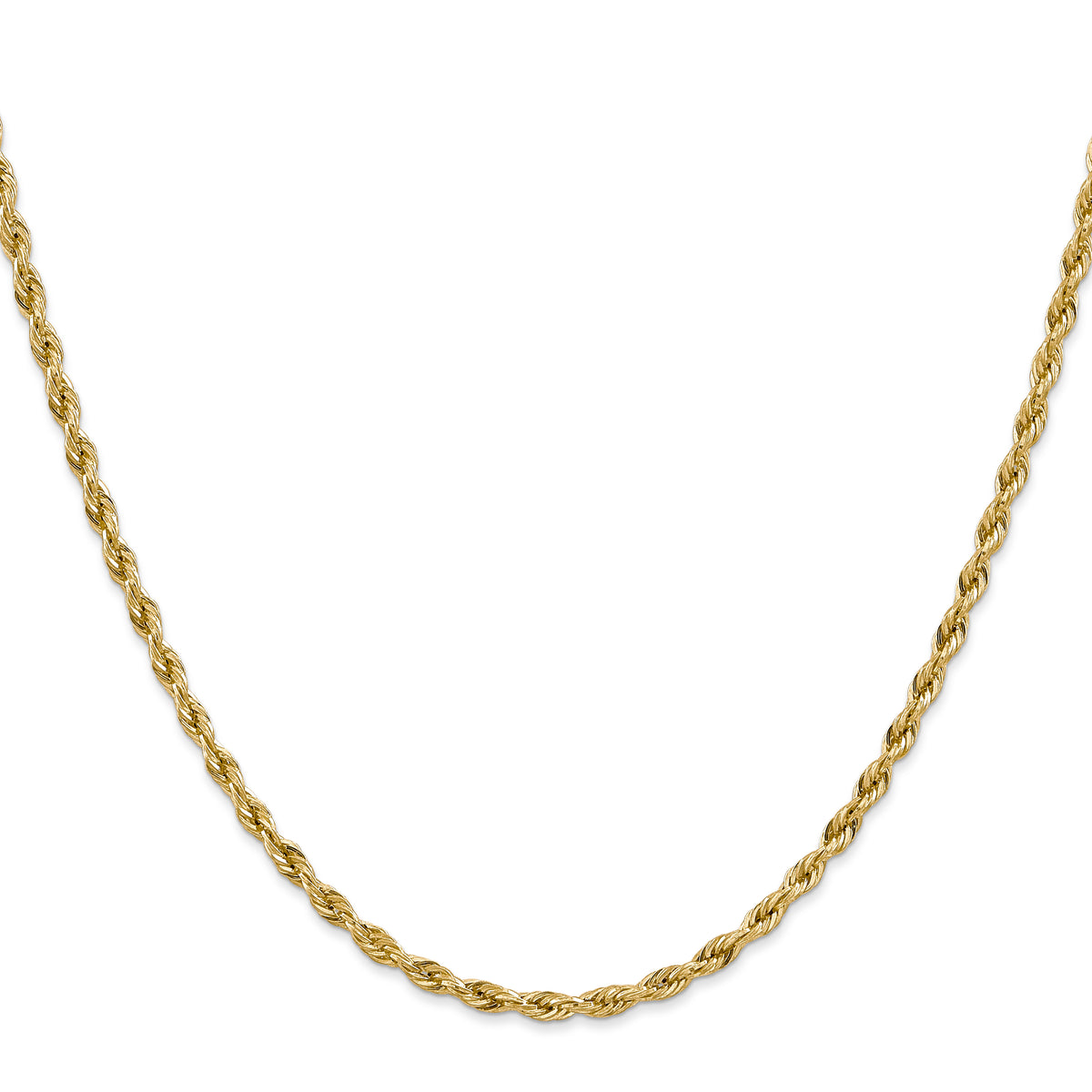 Gold (10K & 14K) Semi-Solid Rope Chain - 10k Yellow Gold / 16 in / 3 mm