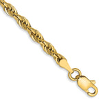Gold (10K & 14K) Semi-Solid Rope Chain Bracelet - 10k Yellow Gold / 8 in / 3 mm