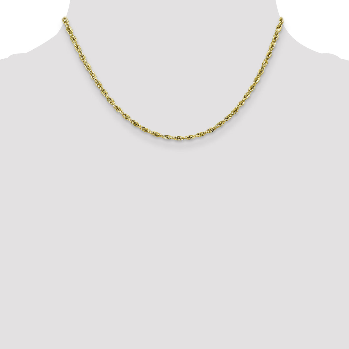 Gold (10K & 14K) Semi-Solid Rope Chain - 10k Yellow Gold / 16 in / 2.8 mm