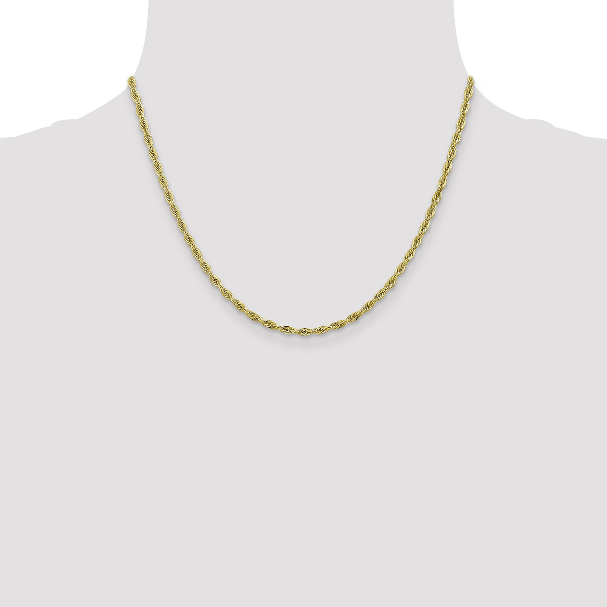 Gold (10K & 14K) Semi-Solid Rope Chain - 10k Yellow Gold / 18 in / 2.8 mm