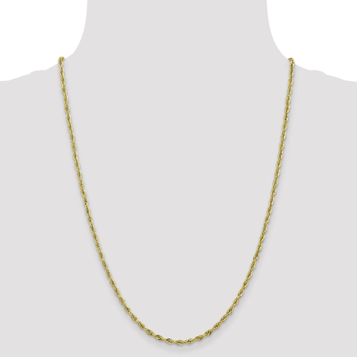 Gold (10K & 14K) Semi-Solid Rope Chain - 10k Yellow Gold / 24 in / 2.8 mm