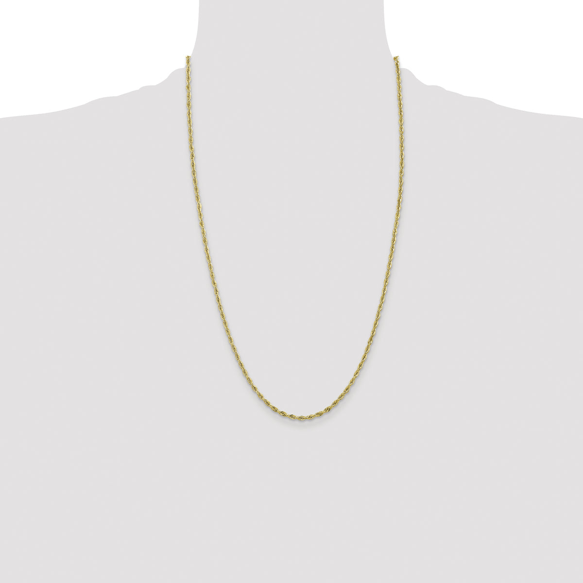 Gold (10K & 14K) Semi-Solid Rope Chain - 10k Yellow Gold / 26 in / 2.8 mm