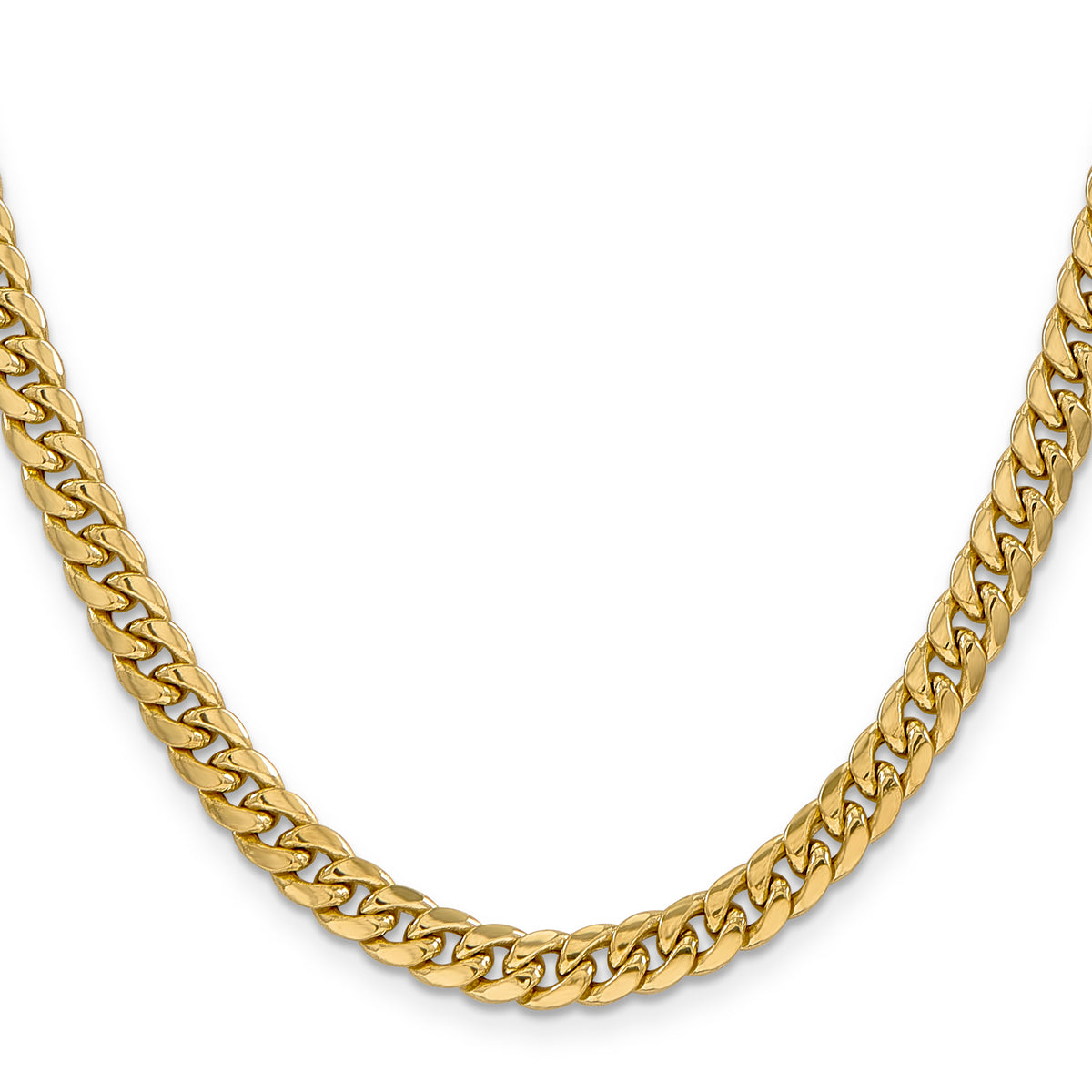 Gold (10K & 14K) Semi-Solid Miami Cuban Chain - 10k Yellow Gold / 18 in / 6 mm