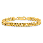 Gold (10K & 14K) Semi-Solid Miami Cuban Chain Bracelet - 10k Yellow Gold / 7 in / 6 mm