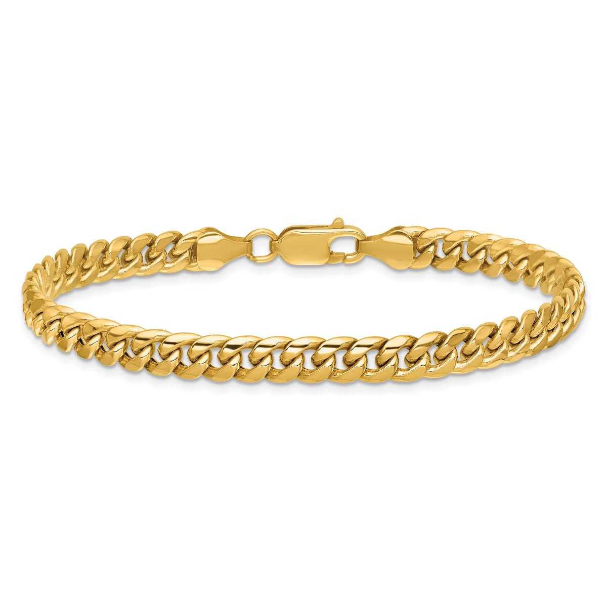 Gold (10K & 14K) Semi-Solid Miami Cuban Chain Bracelet - 10k Yellow Gold / 8 in / 6 mm