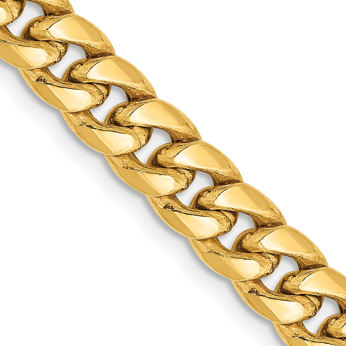 Gold (10K & 14K) Semi-Solid Miami Cuban Chain - 10k Yellow Gold / 18 in / 6 mm