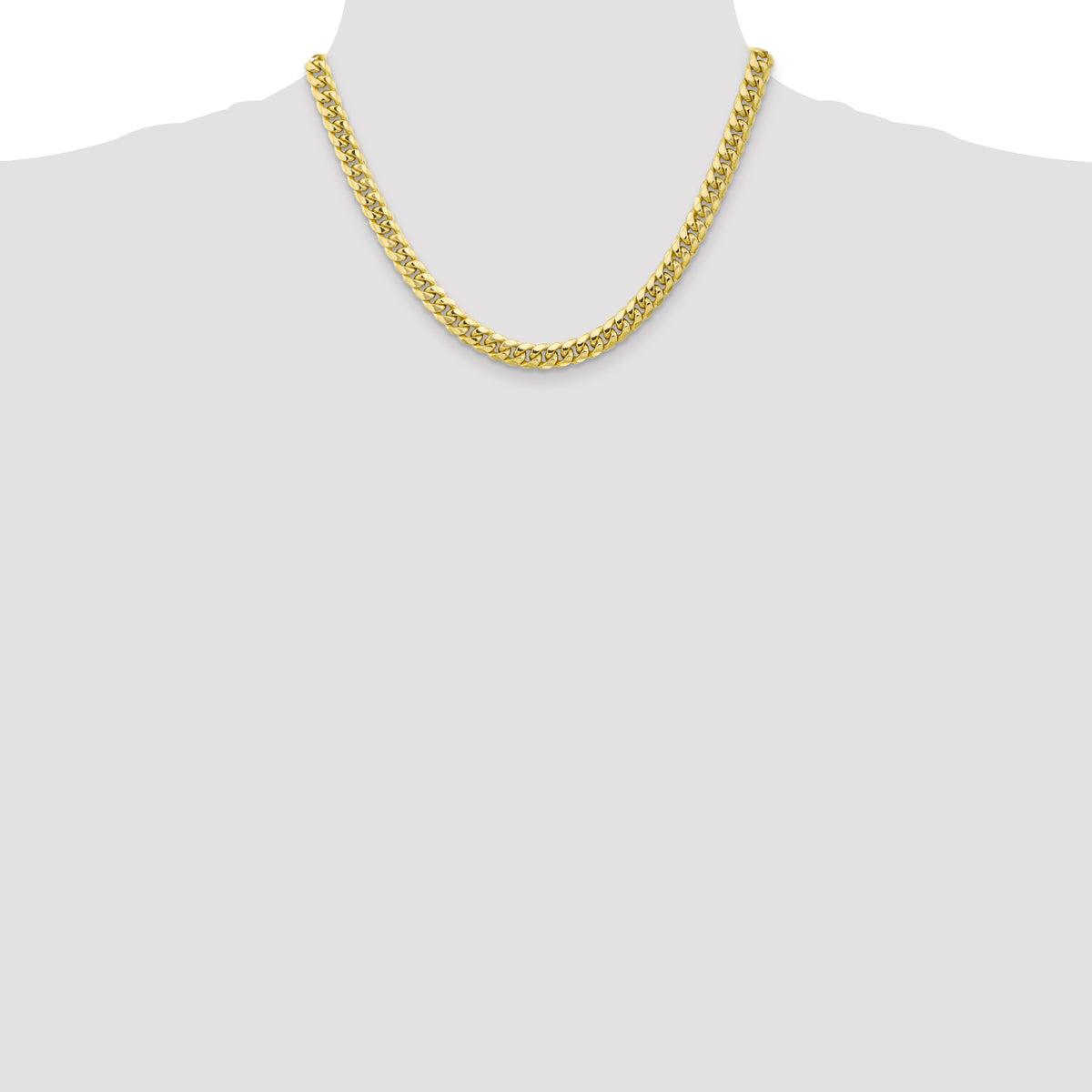 Gold (10K & 14K) Semi-Solid Miami Cuban Chain - 10k Yellow Gold / 18 in / 6.75 mm
