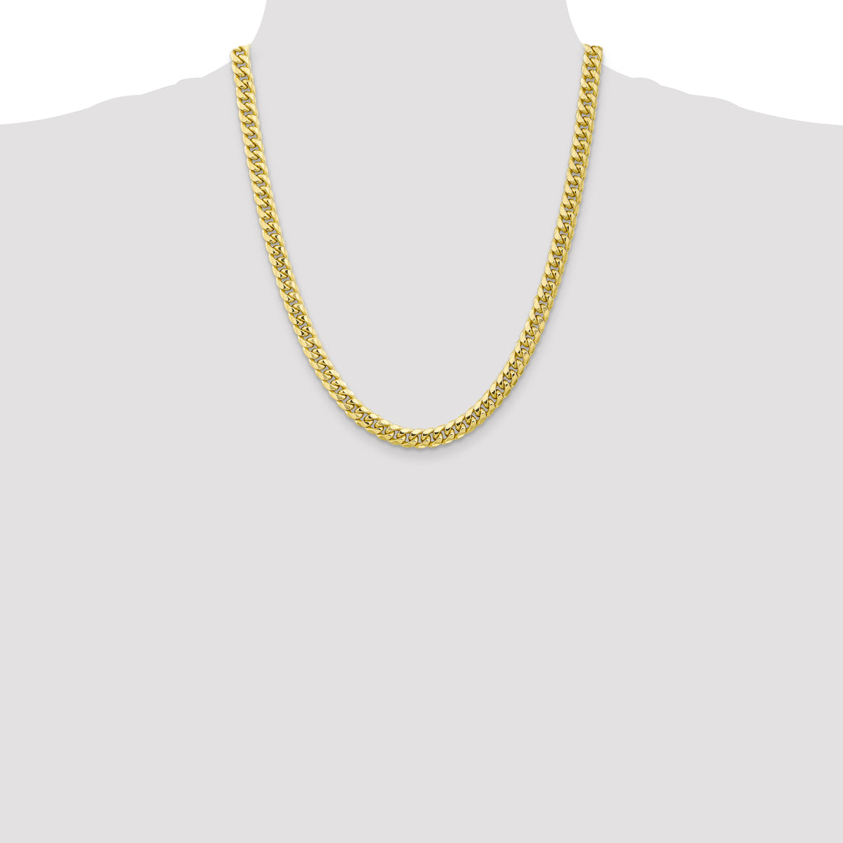 Gold (10K & 14K) Semi-Solid Miami Cuban Chain - 10k Yellow Gold / 22 in / 6.75 mm