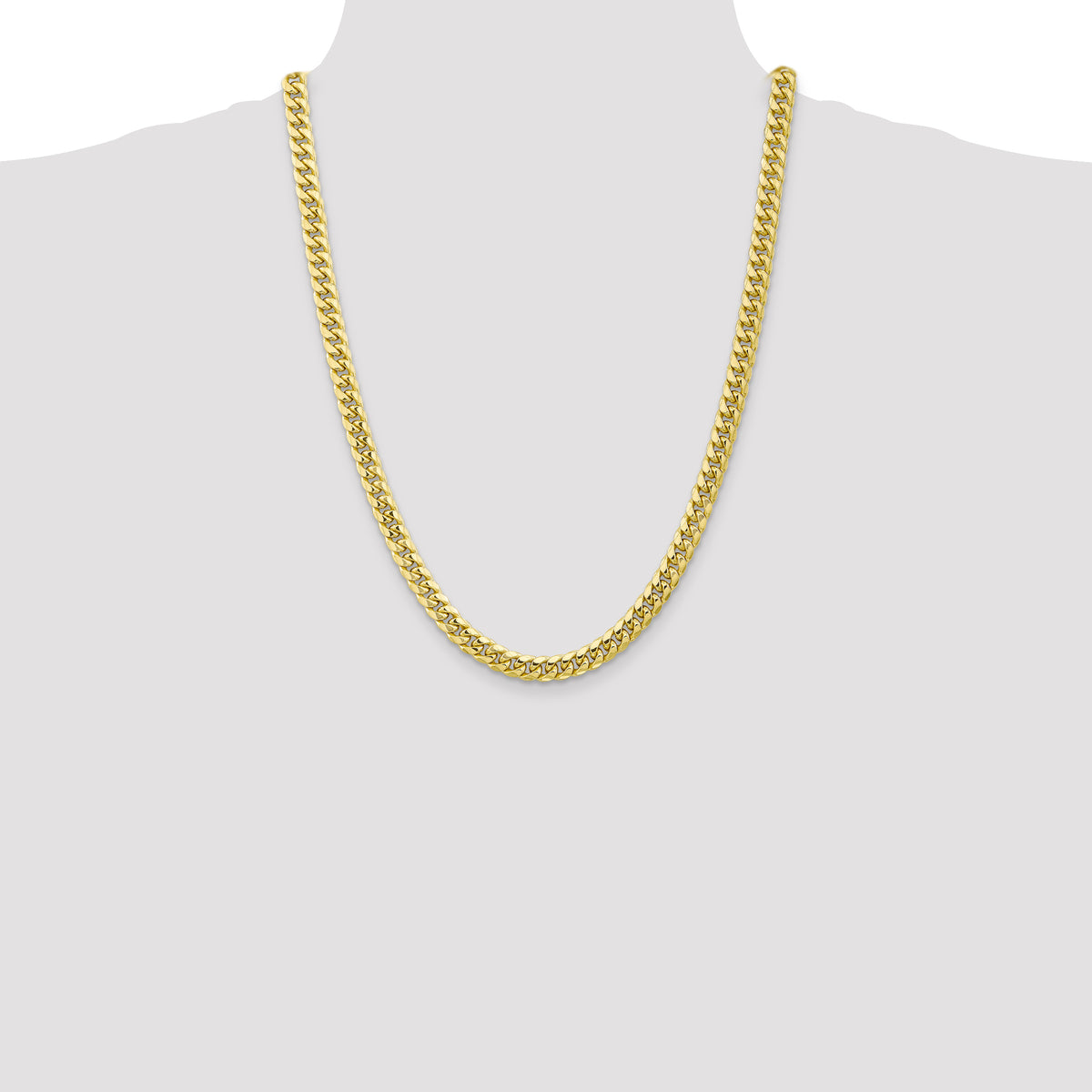 Gold (10K & 14K) Semi-Solid Miami Cuban Chain - 10k Yellow Gold / 24 in / 6.75 mm