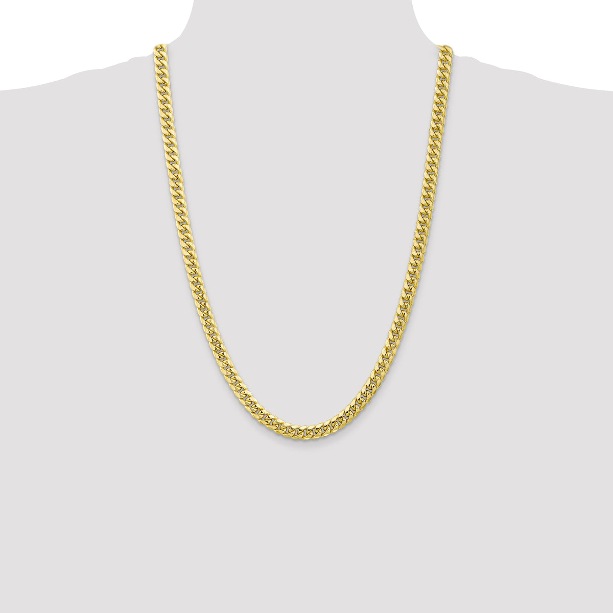 Gold (10K & 14K) Semi-Solid Miami Cuban Chain - 10k Yellow Gold / 26 in / 6.75 mm