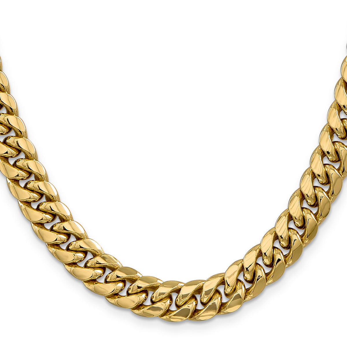 Gold (10K & 14K) Semi-Solid Miami Cuban Chain - 10k Yellow Gold / 22 in / 9.3 mm