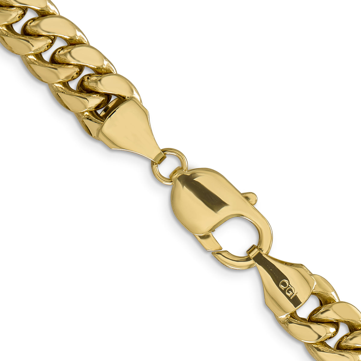 Gold (10K & 14K) Semi-Solid Miami Cuban Chain - 10k Yellow Gold / 22 in / 9.3 mm