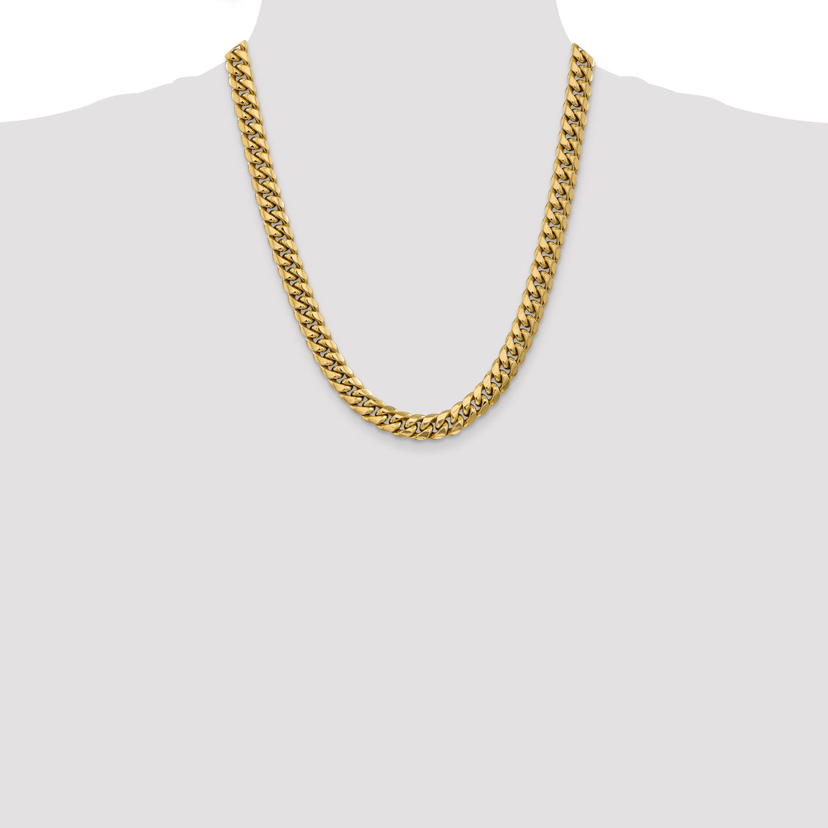 Gold (10K & 14K) Semi-Solid Miami Cuban Chain - 10k Yellow Gold / 22 in / 9.3 mm