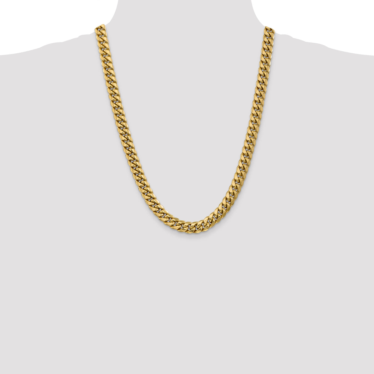Gold (10K & 14K) Semi-Solid Miami Cuban Chain - 10k Yellow Gold / 24 in / 9.3 mm