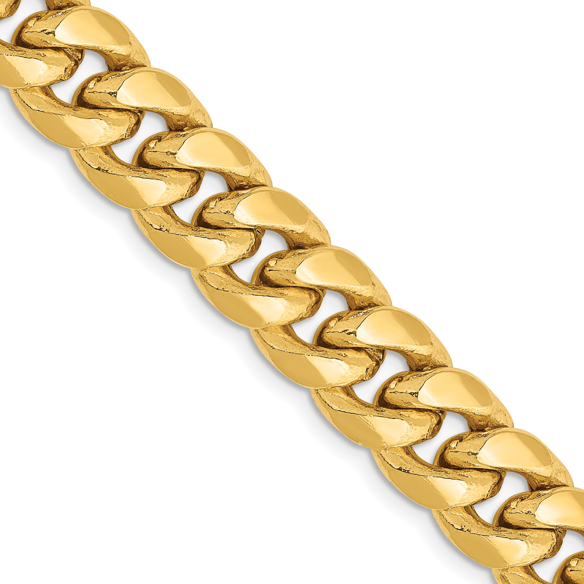 Gold (10K & 14K) Semi-Solid Miami Cuban Chain - 10k Yellow Gold / 22 in / 9.3 mm