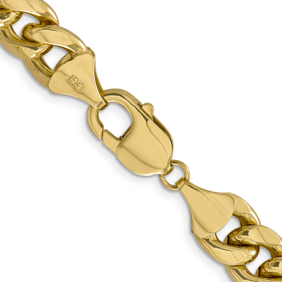 Gold (10K & 14K) Semi-Solid Miami Cuban Chain - 10k Yellow Gold / 22 in / 11 mm