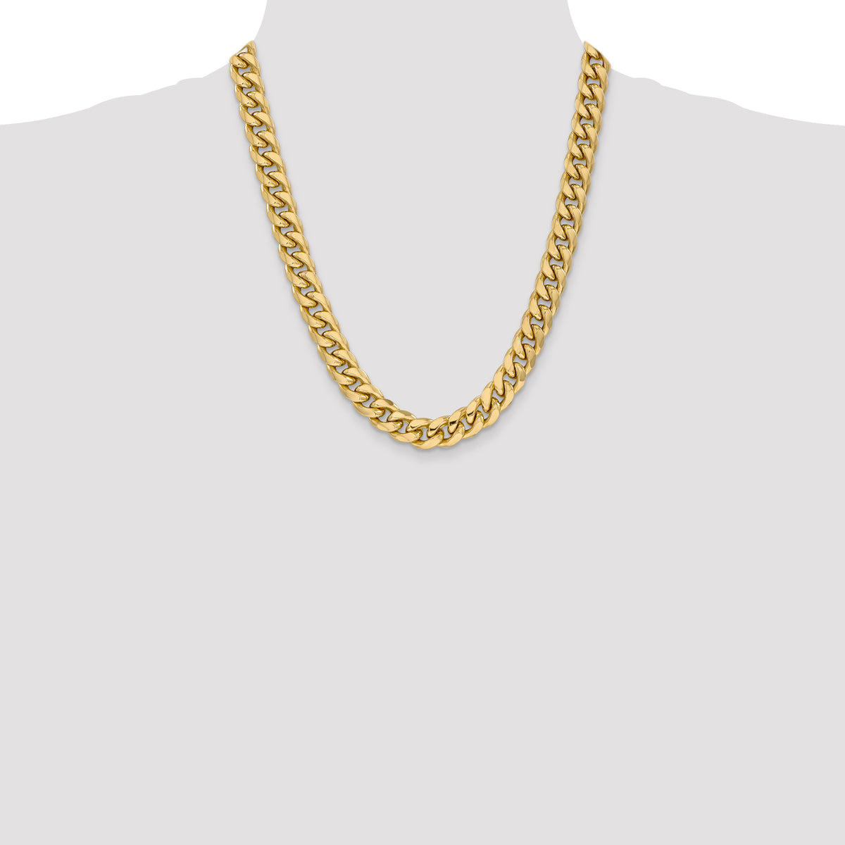 Gold (10K & 14K) Semi-Solid Miami Cuban Chain - 10k Yellow Gold / 22 in / 11 mm