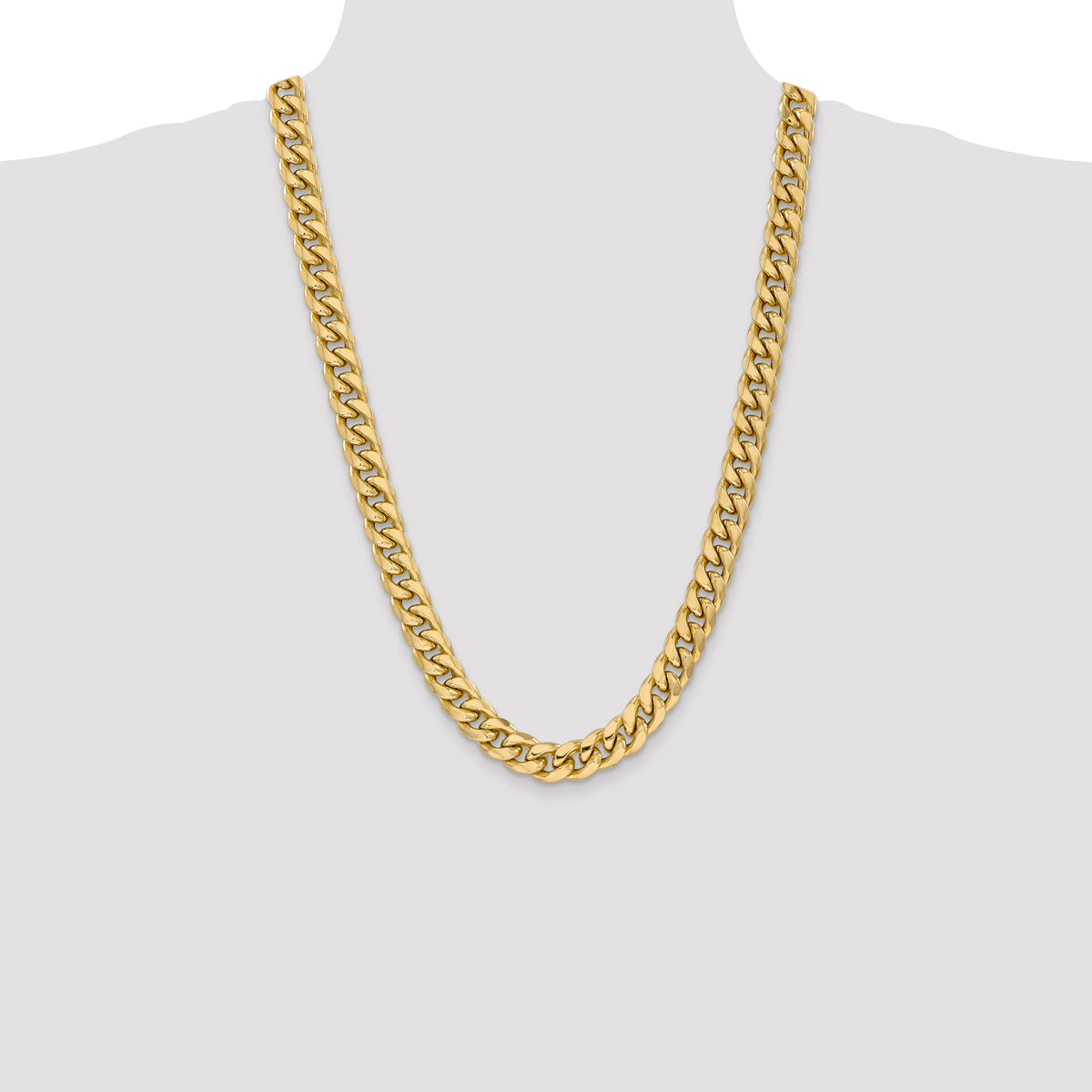 Gold (10K & 14K) Semi-Solid Miami Cuban Chain - 10k Yellow Gold / 26 in / 11 mm