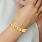 Gold (10K & 14K) Semi-Solid Miami Cuban Chain Bracelet - 10k Yellow Gold / 8 in / 11 mm
