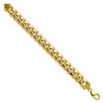 Gold (10K & 14K) Semi-Solid Miami Cuban Chain Bracelet - 10k Yellow Gold / 8 in / 13.2 mm
