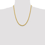 Gold (10K & 14K) Semi-Solid Rope Chain - 10k Yellow Gold / 22 in / 4.25 mm