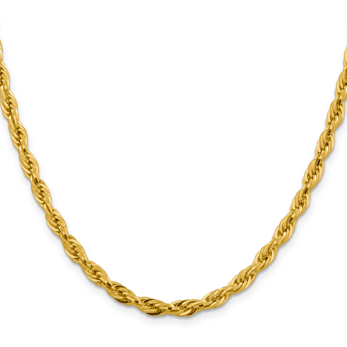 Gold (10K & 14K) Semi-Solid Rope Chain - 10k Yellow Gold / 18 in / 4.75 mm