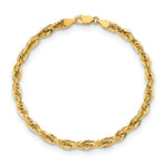 Gold (10K & 14K) Semi-Solid Rope Chain Bracelet - 10k Yellow Gold / 8 in / 4.75 mm