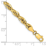 Gold (10K & 14K) Semi-Solid Rope Chain Bracelet - 10k Yellow Gold / 8 in / 4.75 mm