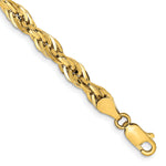 Gold (10K & 14K) Semi-Solid Rope Chain Bracelet - 10k Yellow Gold / 8 in / 4.75 mm