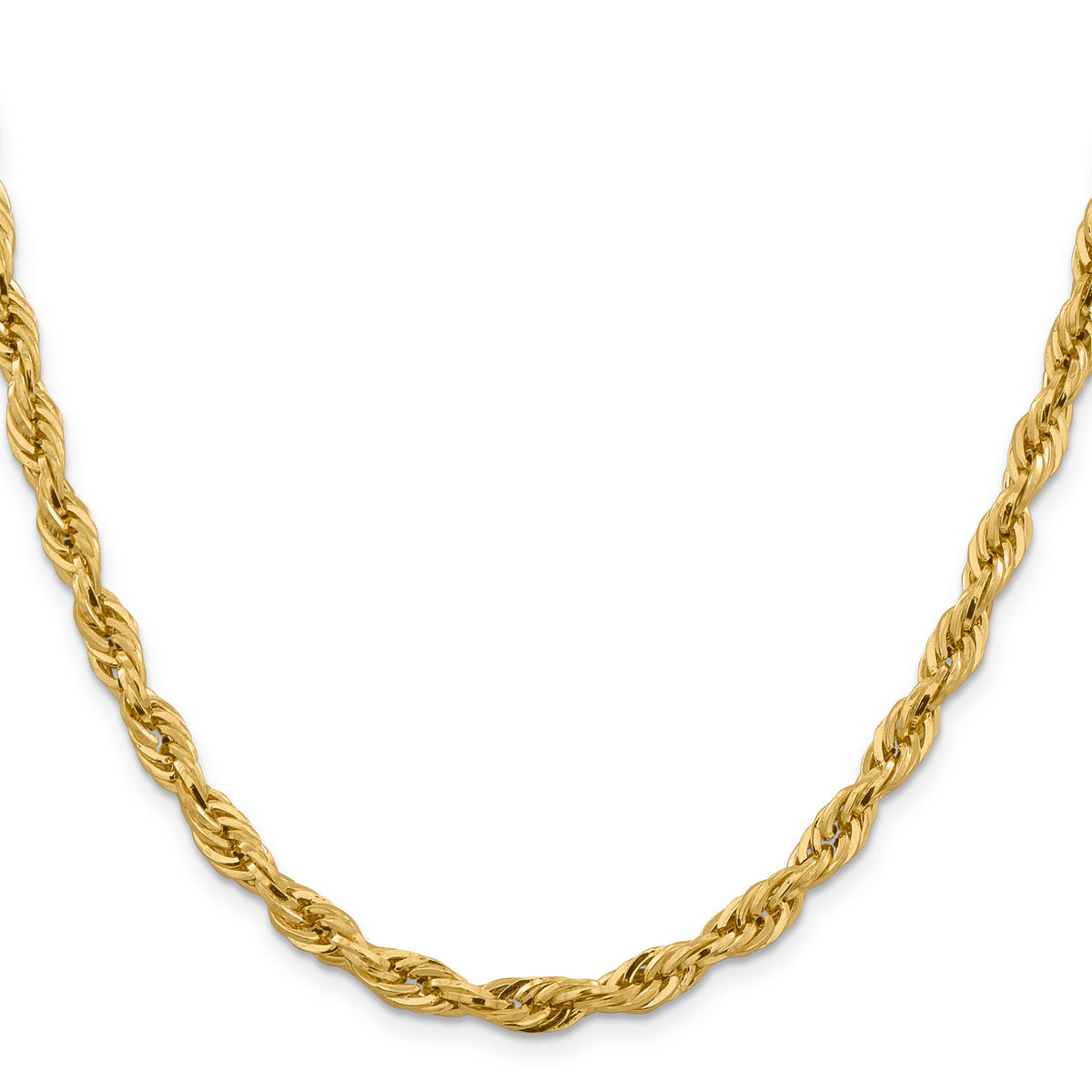 Gold (10K & 14K) Semi-Solid Rope Chain - 10k Yellow Gold / 20 in / 5.4 mm