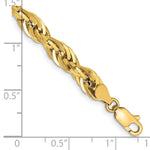 Gold (10K & 14K) Semi-Solid Rope Chain Anklet - 10k Yellow Gold / 9 in / 5.4 mm
