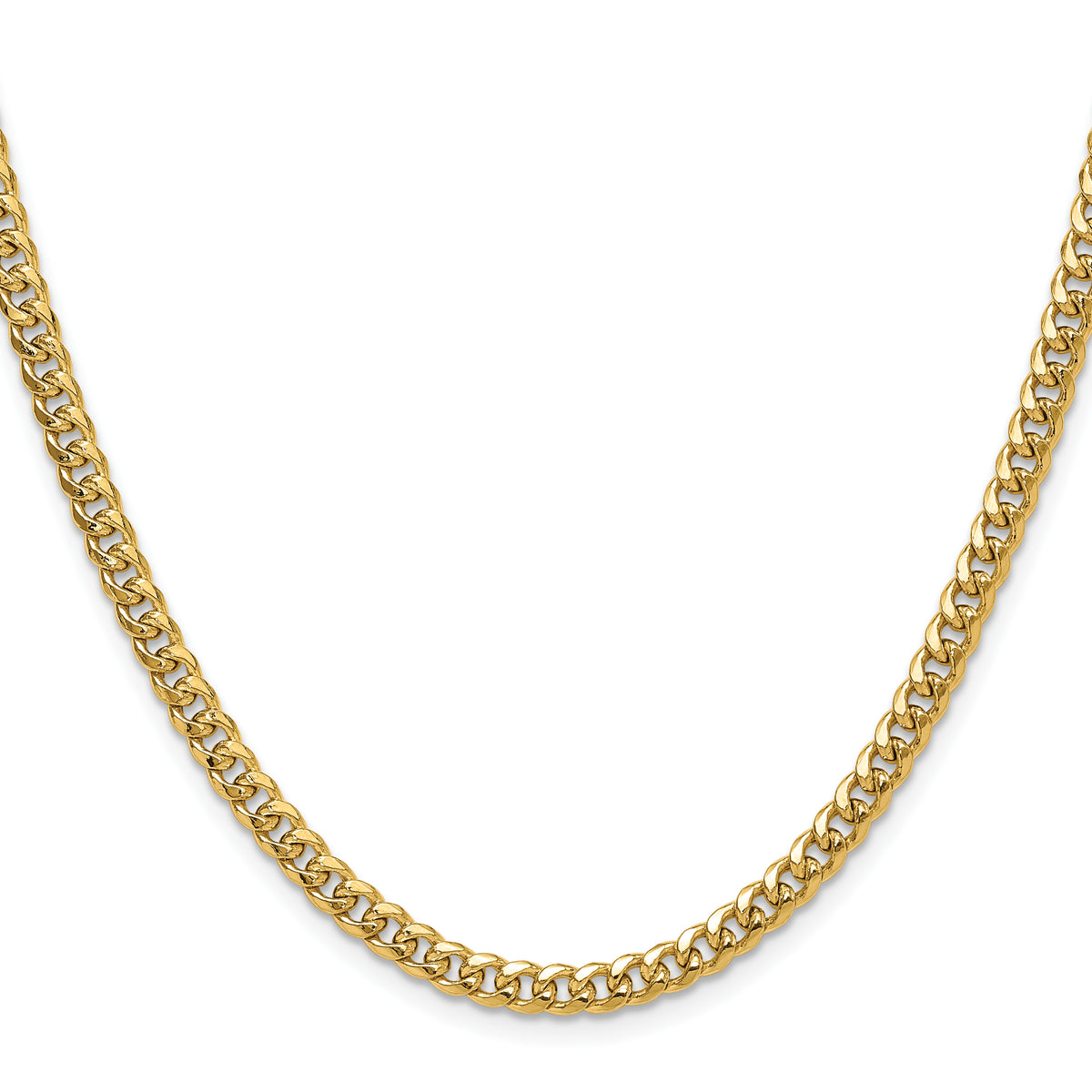 Gold (10K & 14K) Semi-Solid Miami Cuban Chain - 10k Yellow Gold / 18 in / 4.5 mm